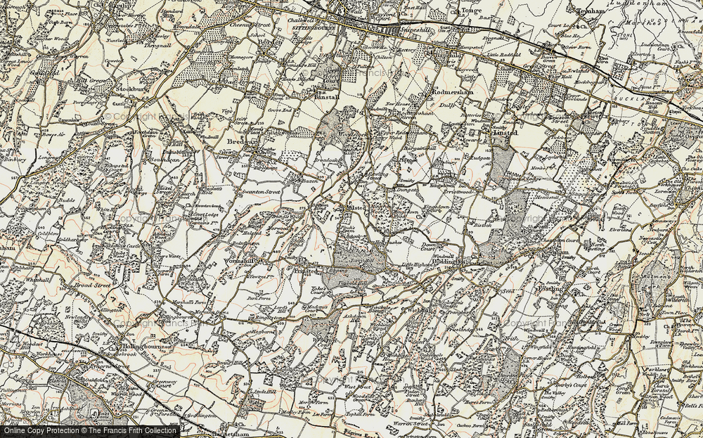 Old Map of Milstead, 1897-1898 in 1897-1898