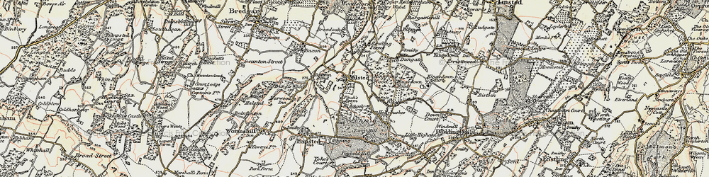 Old map of Milstead in 1897-1898
