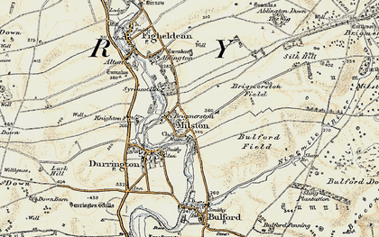 Old map of Brigmerston Field in 1897-1899
