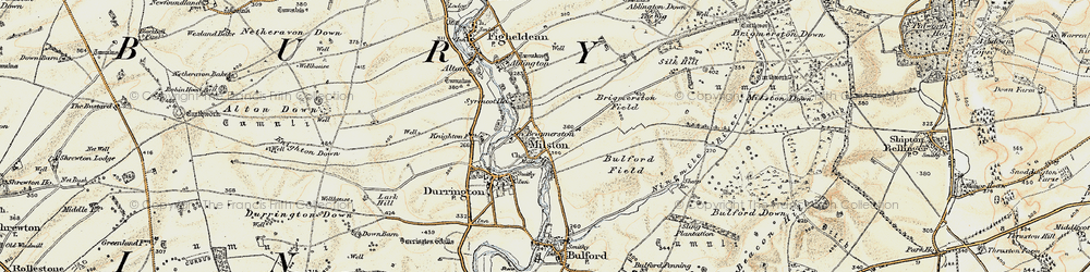 Old map of Bulford Field in 1897-1899