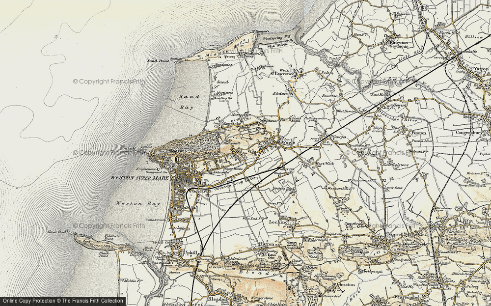 Old Map of Historic Map covering Airfield (disused) in 1899-1900