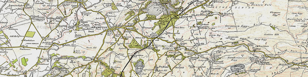 Old map of Scarrow Hill in 1901-1904