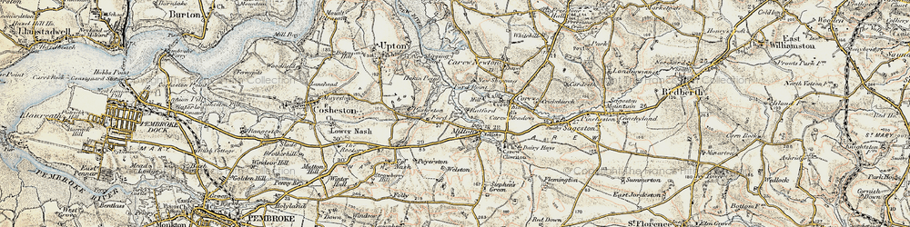 Old map of Milton in 1901-1912