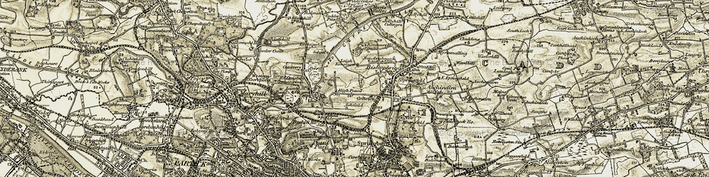 Old map of Milton in 1904-1905