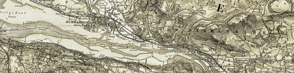 Old map of Auchentorlie Ho in 1905-1907