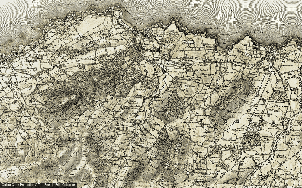 Old Map of Historic Map covering Burnsford in 1910