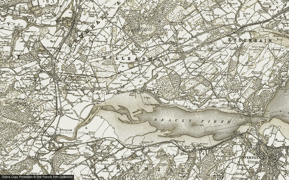 Old Map of Historic Map covering Acharry in 1911-1912