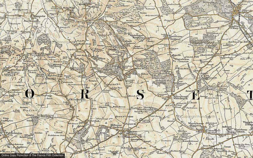 Old Map of Milton Abbas, 1897-1909 in 1897-1909