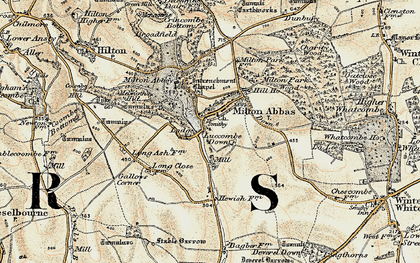 Old map of Milton Abbas in 1897-1909