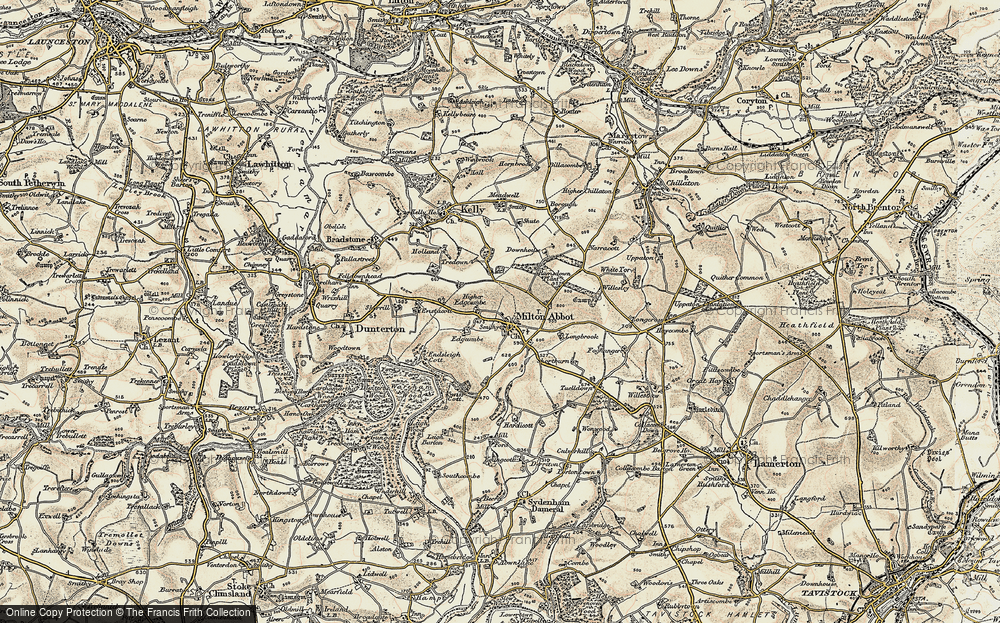 Old Map of Milton Abbot, 1899-1900 in 1899-1900