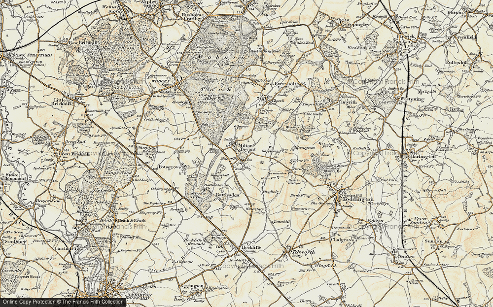 Old Map of Milton Bryan, 1898-1899 in 1898-1899