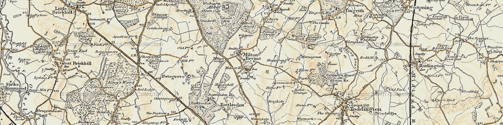 Old map of Milton Bryan in 1898-1899