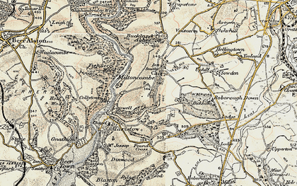 Old map of Milton Combe in 1899-1900