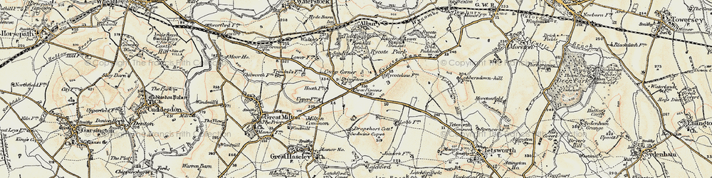 Old map of Milton Common in 1897-1899