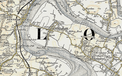 Old map of Milton End in 1898-1900