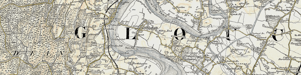 Old map of Milton End in 1898-1900
