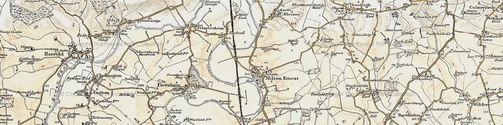 Old map of Milton Ernest in 1898-1901