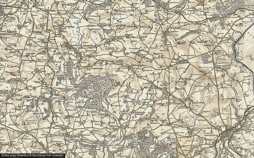 Old Map of Historic Map covering Endsleigh in 1899-1900