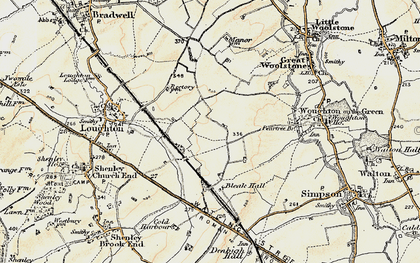 Old map of Milton Keynes in 1898-1901