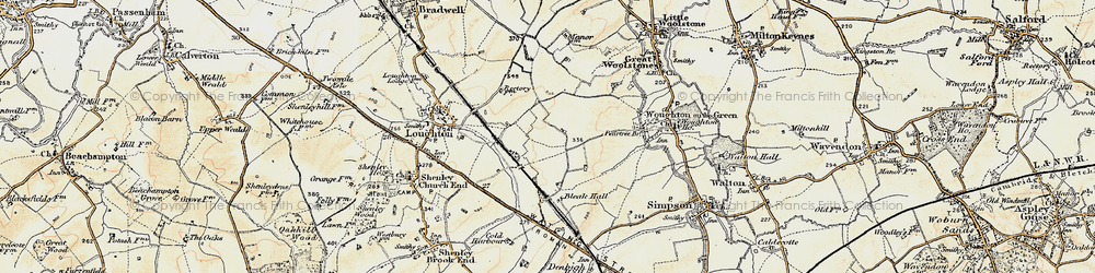 Old map of Milton Keynes in 1898-1901