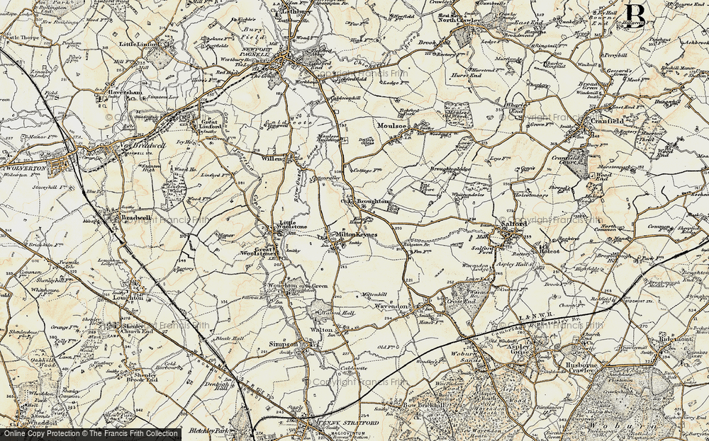 Old Map of Milton Keynes Village, 1898-1901 in 1898-1901