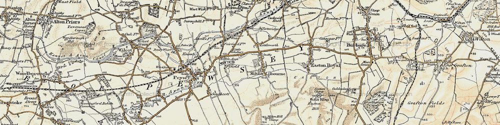 Old map of Milton Lilbourne in 1897-1899