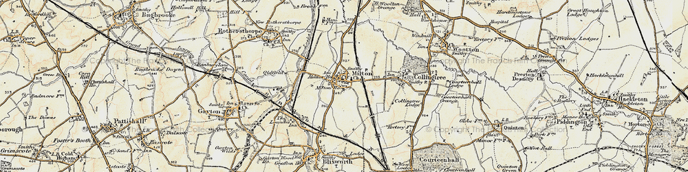 Old map of Milton Malsor in 1898-1901