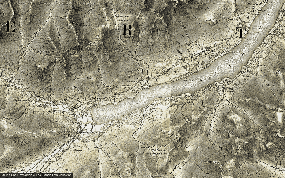 Old Map of Historic Map covering Ben Lawers National Nature Reserve in 1906-1908