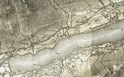 Old map of Allt a' Mhoirneas in 1906-1908