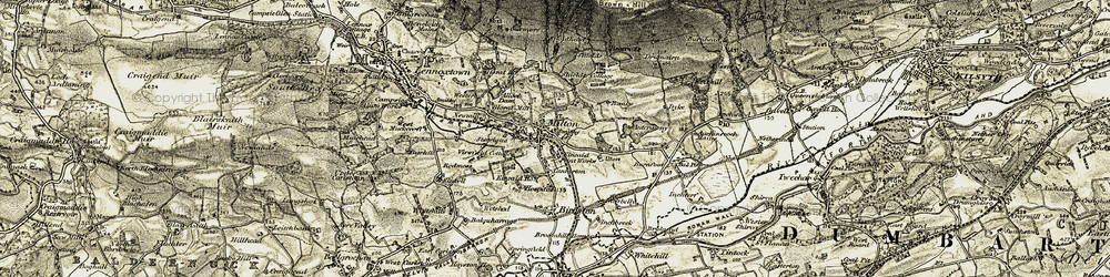 Old map of Milton of Campsie in 1904-1907