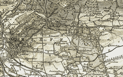 Old map of Bellevue in 1906-1907