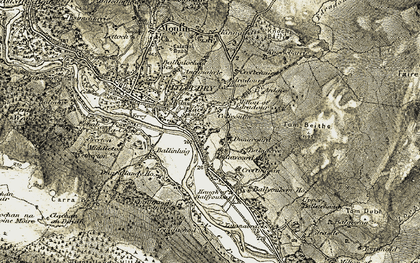 Old map of Milton of Edradour in 1907-1908