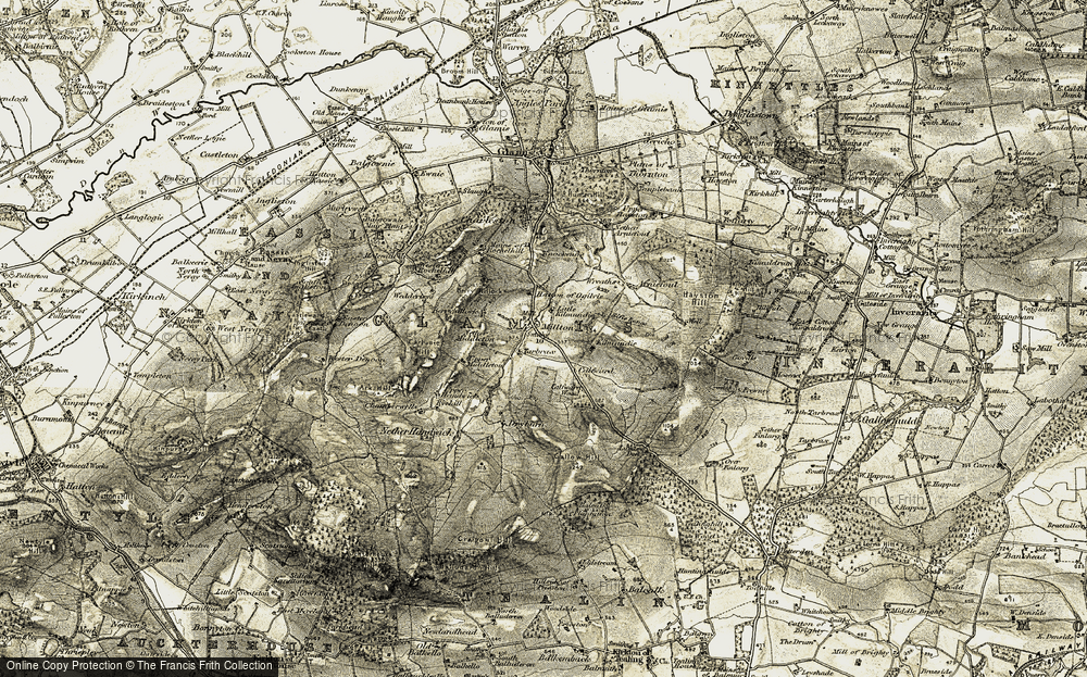 Old Map of Milton of Ogilvie, 1907-1908 in 1907-1908