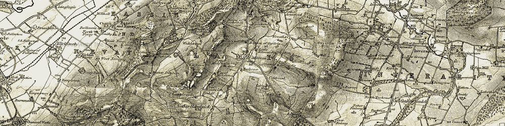 Old map of Upper Middleton in 1907-1908