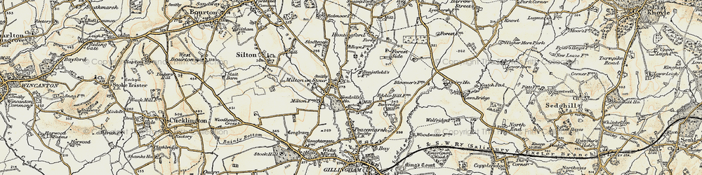 Old map of Milton on Stour in 1897-1899