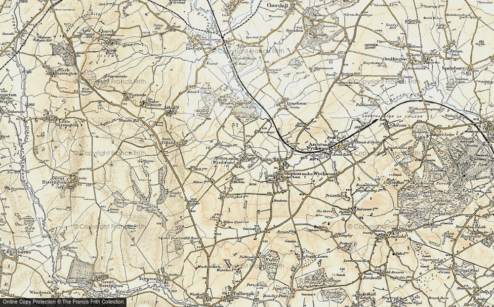 Old Map of Milton under Wychwood, 1898-1899 in 1898-1899