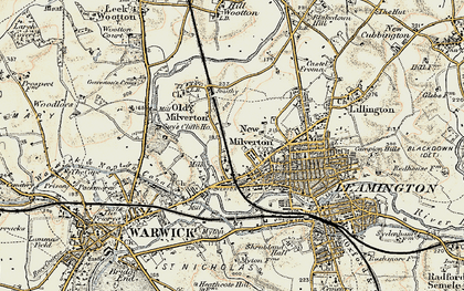 Old map of Milverton in 1901-1902