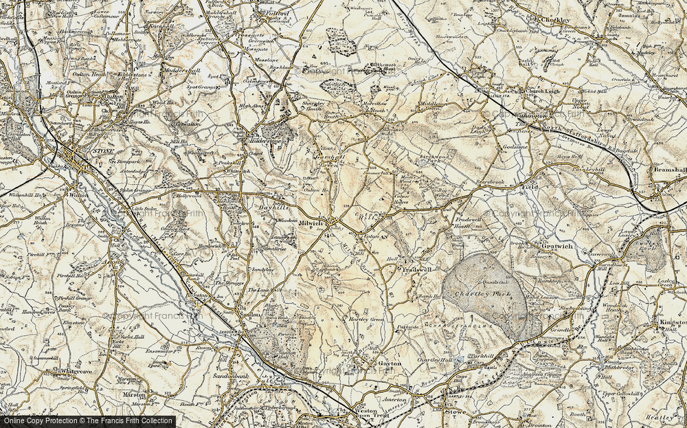 Old Map of Milwich, 1902 in 1902
