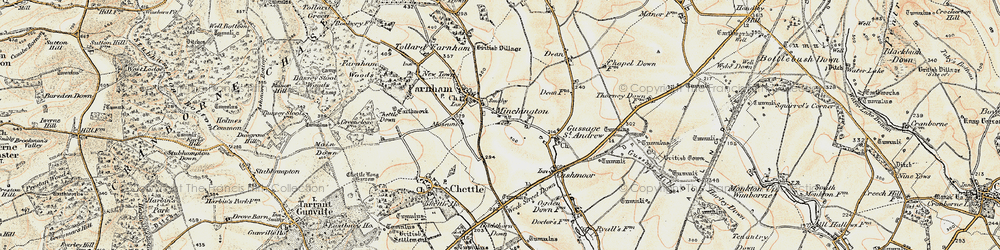 Old map of Minchington in 1897-1909