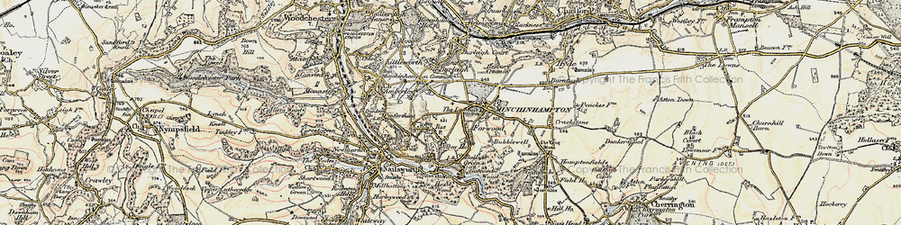 Old map of Minchinhampton in 1898-1900