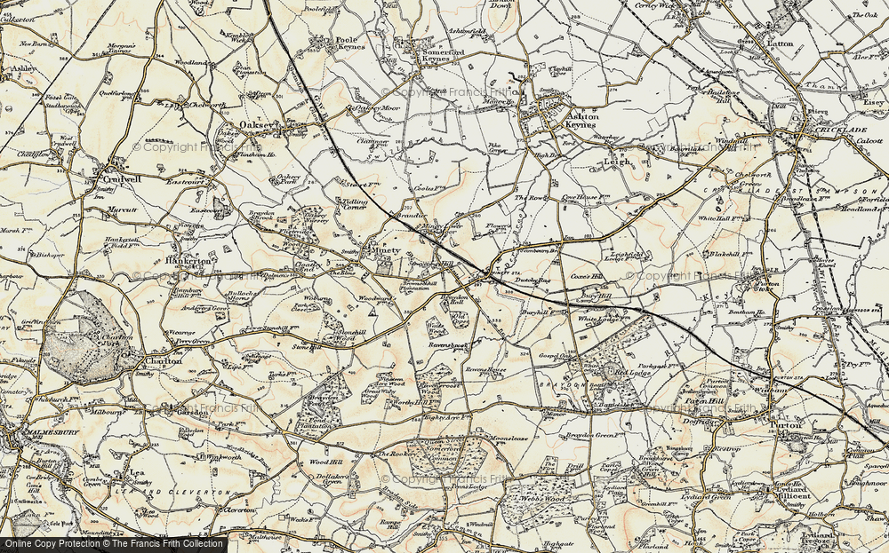 Old Map of Minety, 1898-1899 in 1898-1899