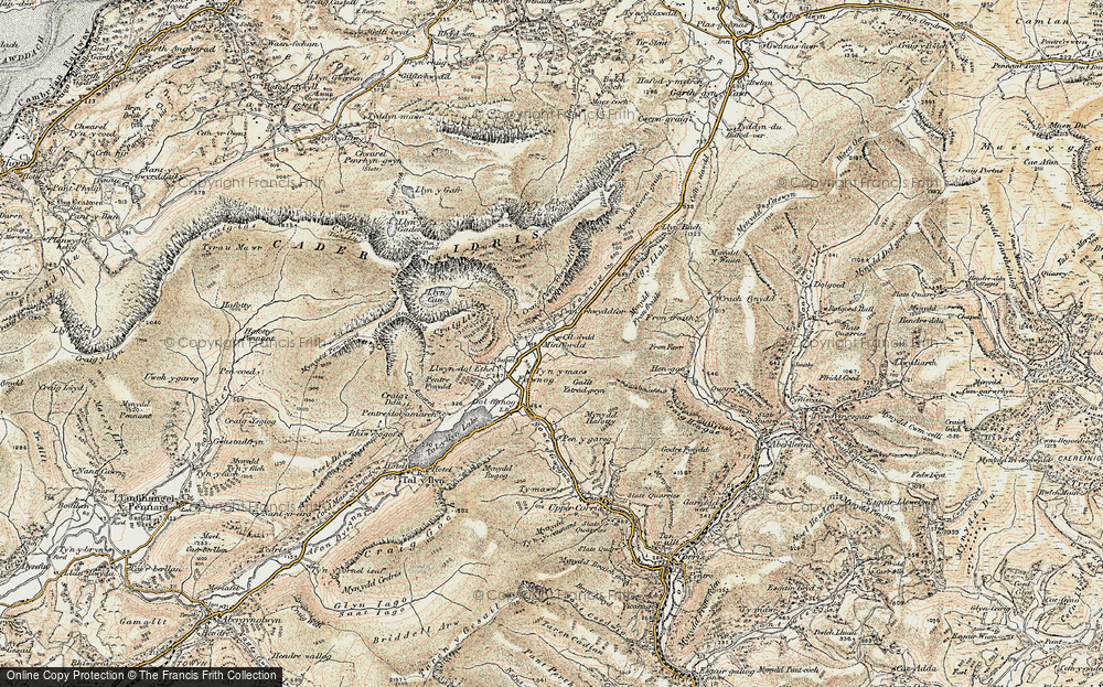 Old Map of Historic Map covering Afon Fawnog in 1902-1903