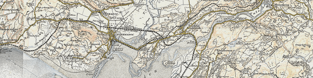 Old map of Ynys Gifftan in 1903