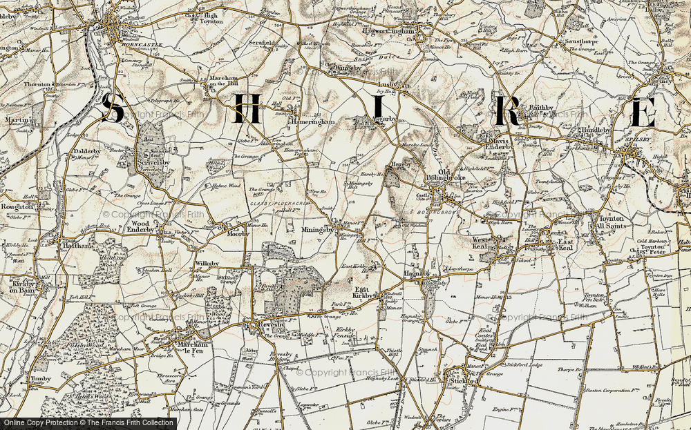 Old Map of Miningsby, 1901-1903 in 1901-1903