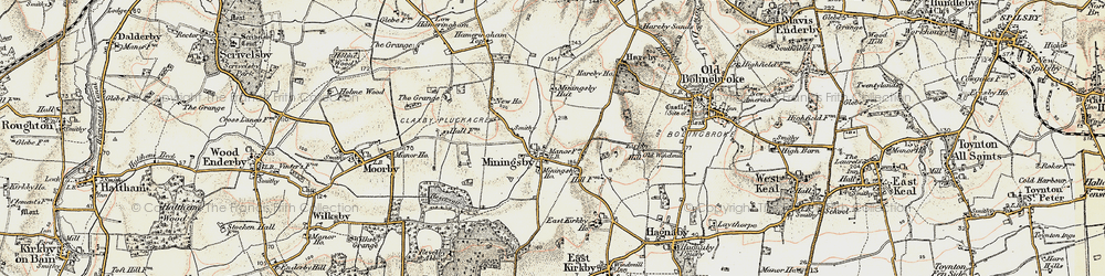 Old map of Miningsby in 1901-1903