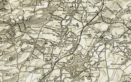 Old map of Blackbyres in 1904-1906