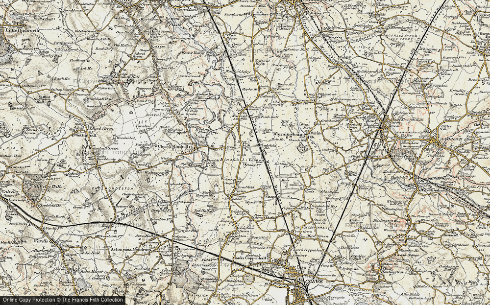 Old Map of Minshull Vernon, 1902-1903 in 1902-1903