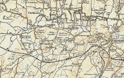 Old map of Minsted in 1897-1900