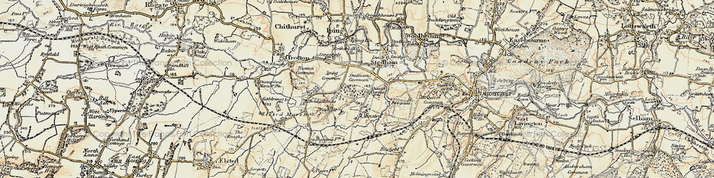 Old map of Minsted in 1897-1900