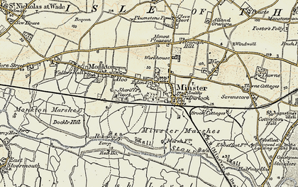 Old map of Minster in 1898-1899